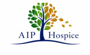 The AIP Hospice logo, a tree with green and gold leaves above the company name.